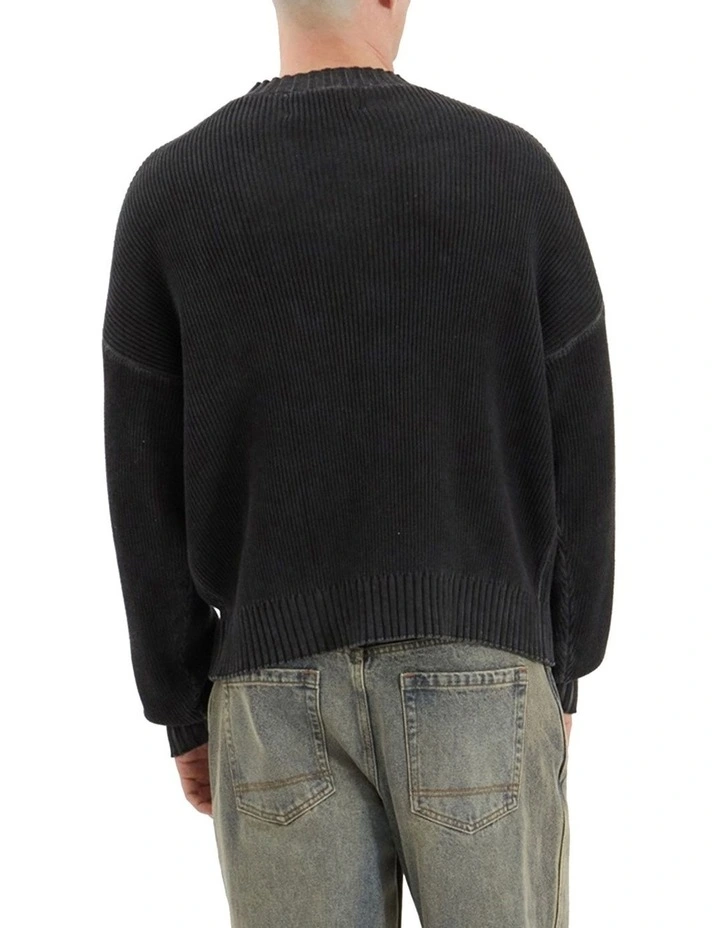 Pershore Knit Jumper in Oil Wash Black image 2