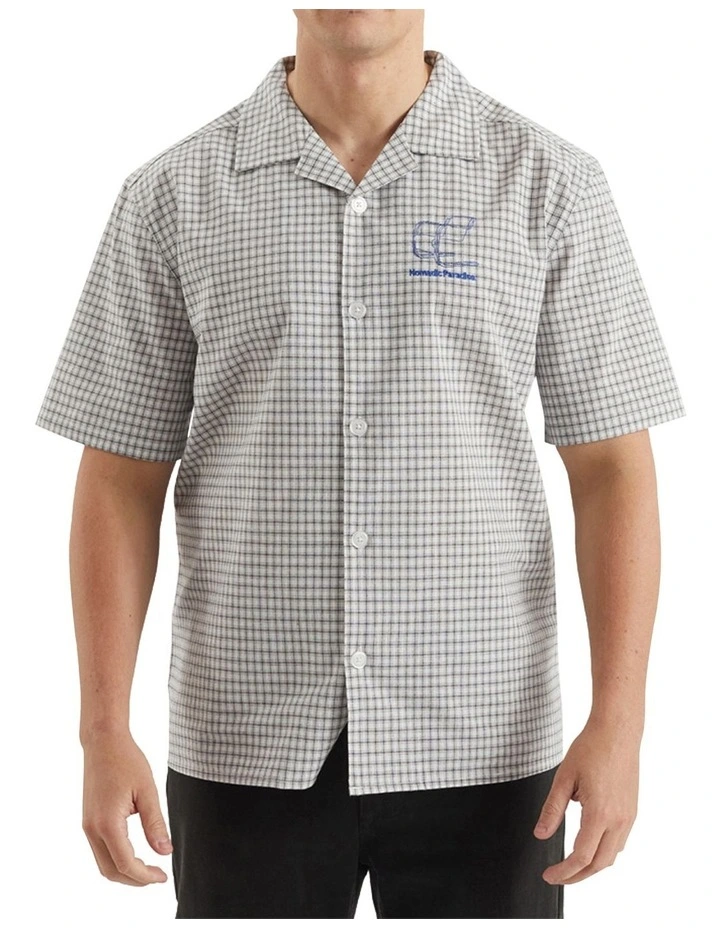 Tessa Resort Crop Shirt in White Checks image 1