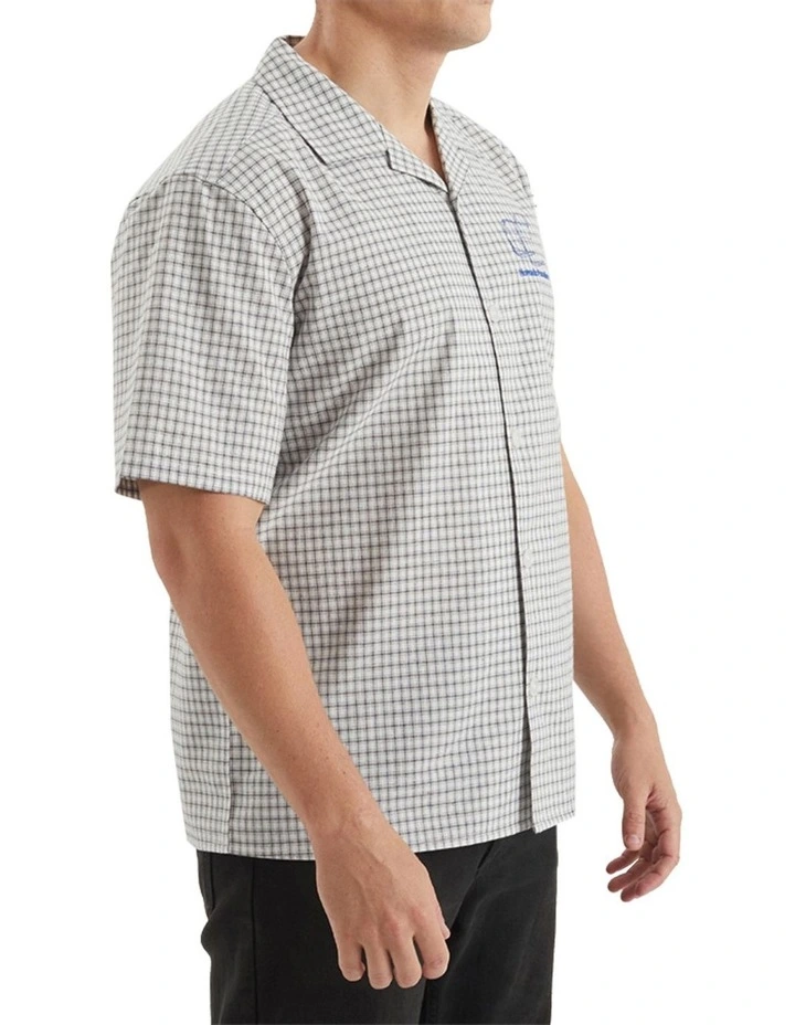 Tessa Resort Crop Shirt in White Checks image 3