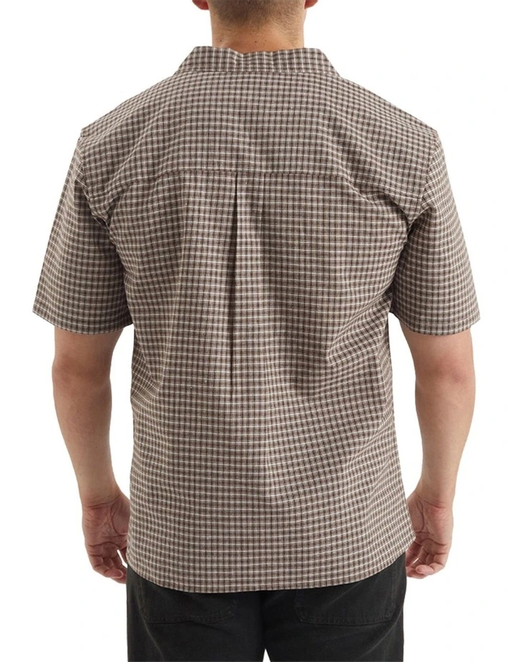 Tessa Resort Crop Shirt in Brown Checks image 2