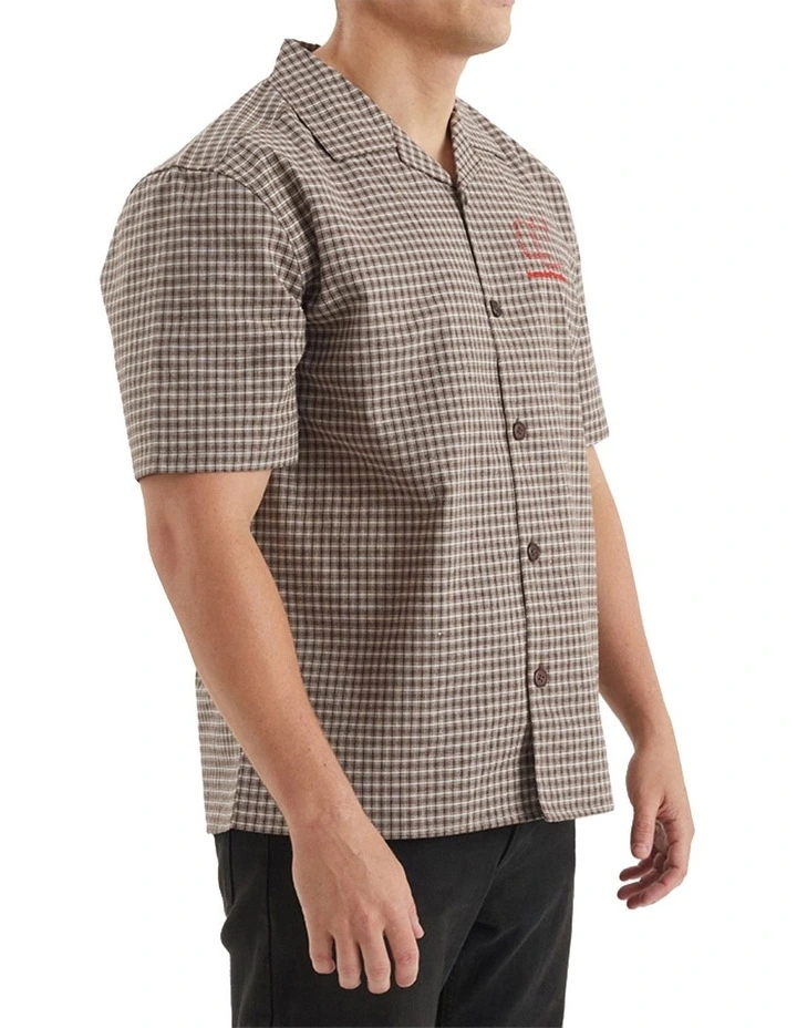 Tessa Resort Crop Shirt in Brown Checks image 3