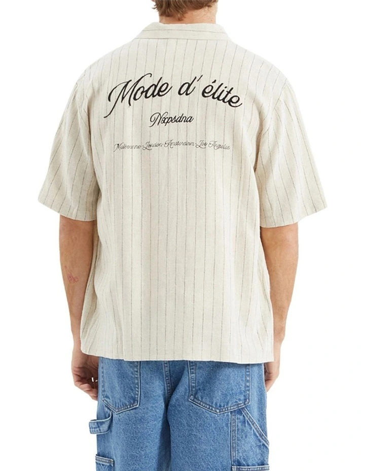 High Life Skate Shirt in Oatmeal/Black Stripe image 2