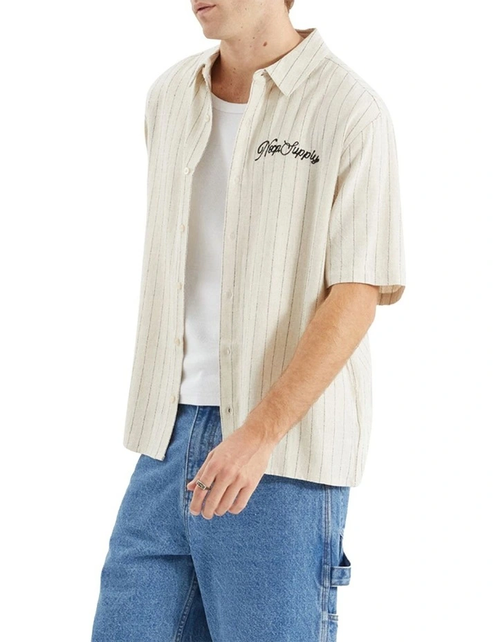 High Life Skate Shirt in Oatmeal/Black Stripe image 3