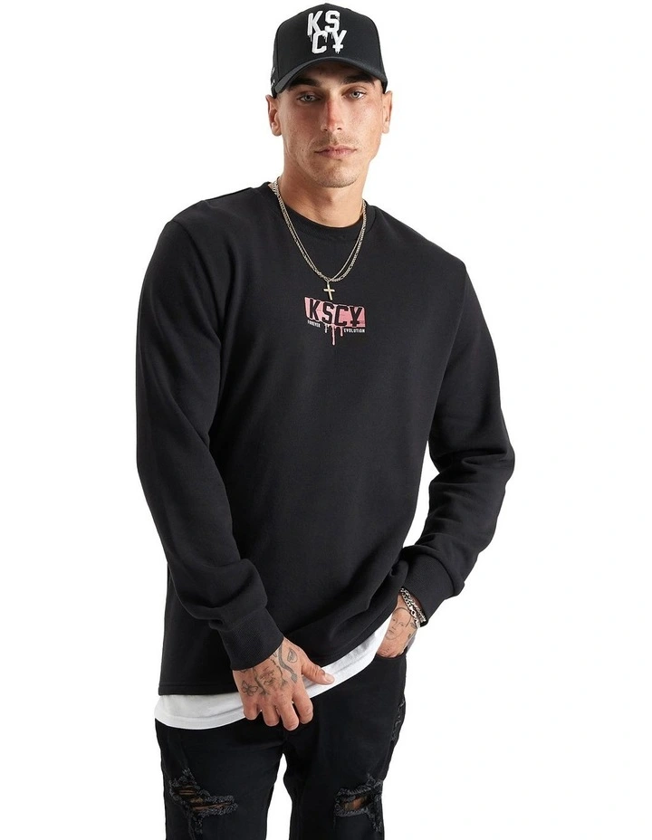 Santa Ana Layered Dual Curved Sweater in Jet Black image 2