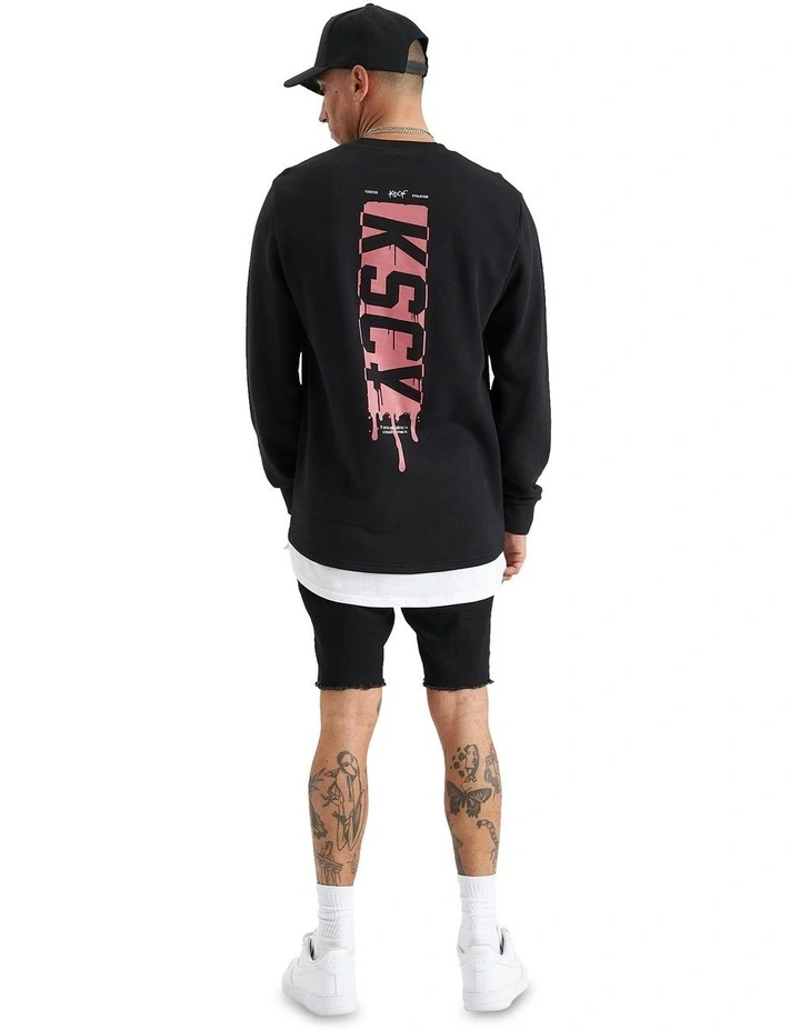 Santa Ana Layered Dual Curved Sweater in Jet Black image 5