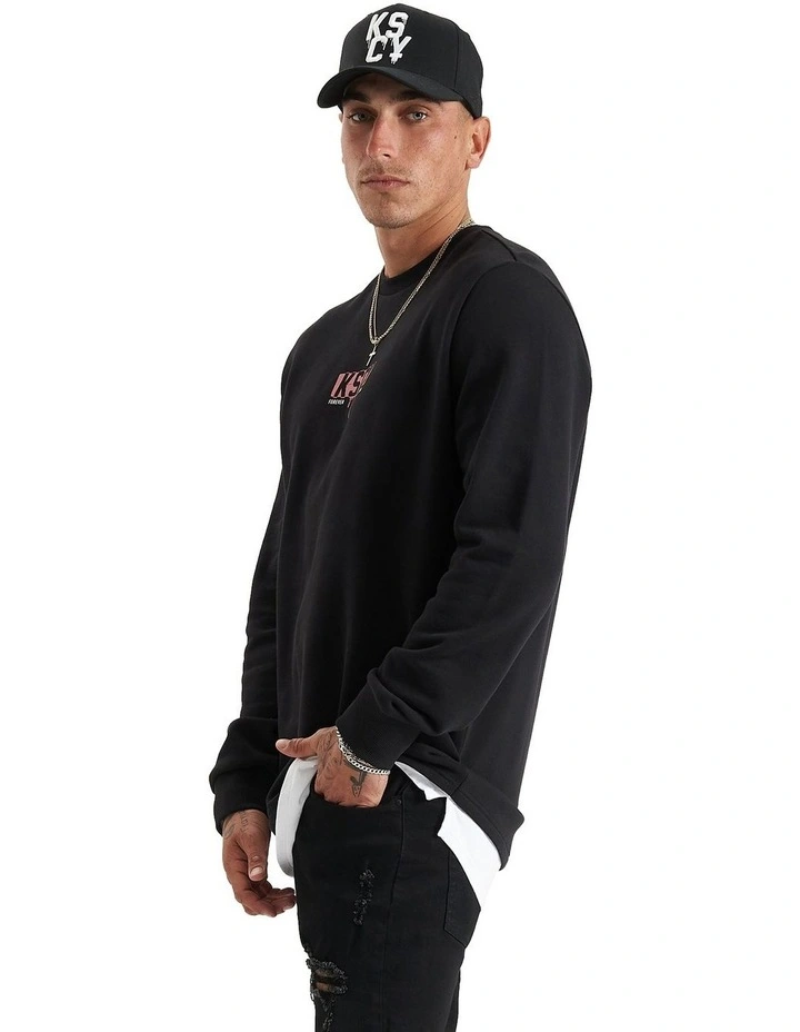 Santa Ana Layered Dual Curved Sweater in Jet Black image 6