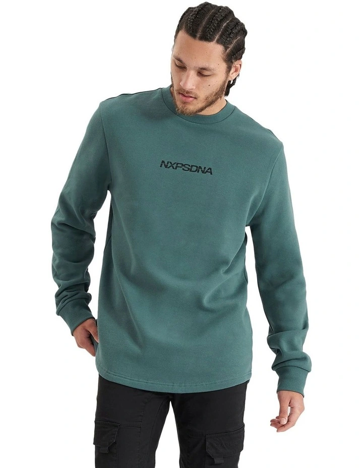 Compensation Dual Curved Sweater in Silver Pine/Black image 2