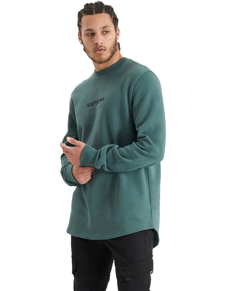 Compensation Dual Curved Sweater in Silver Pine/Black image 6
