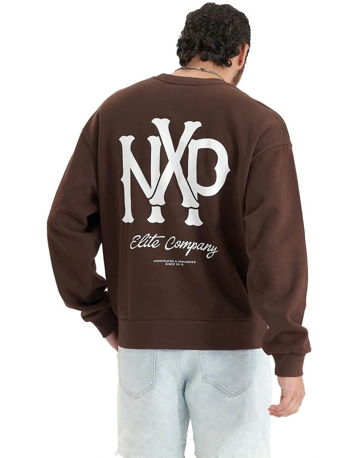Exposed Heavy Box Fit Sweater in Shaved Chocolate image 2