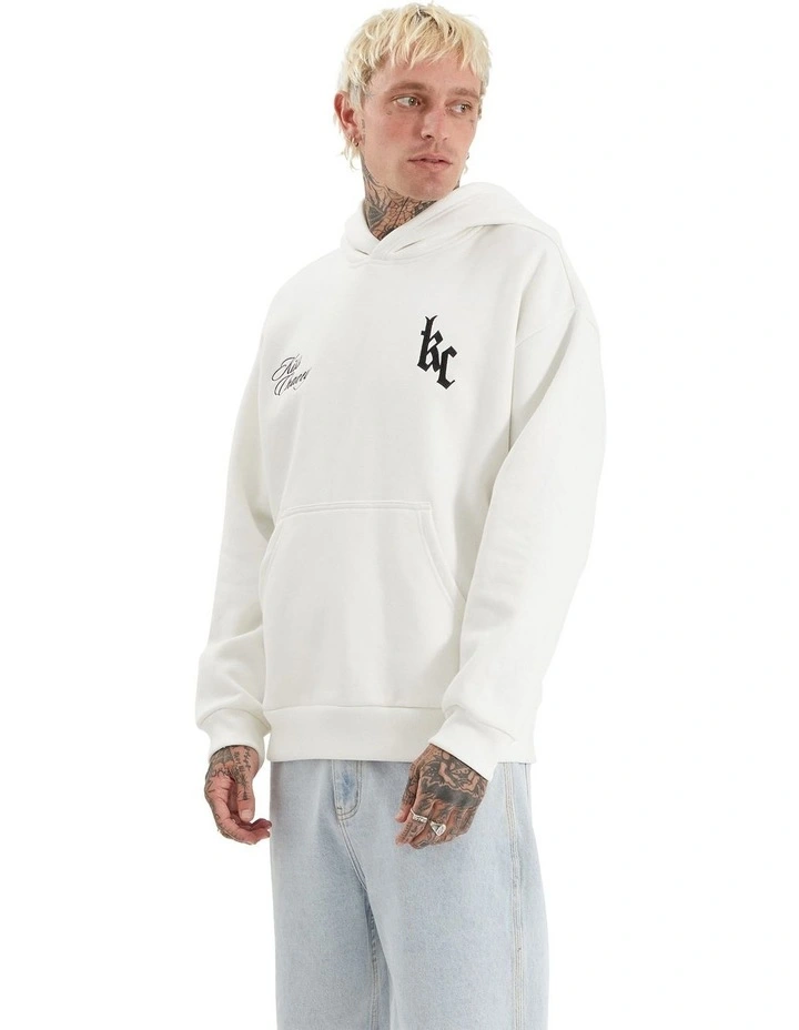 Chained Heavy Relaxed Hooded Sweater in Natural White image 2