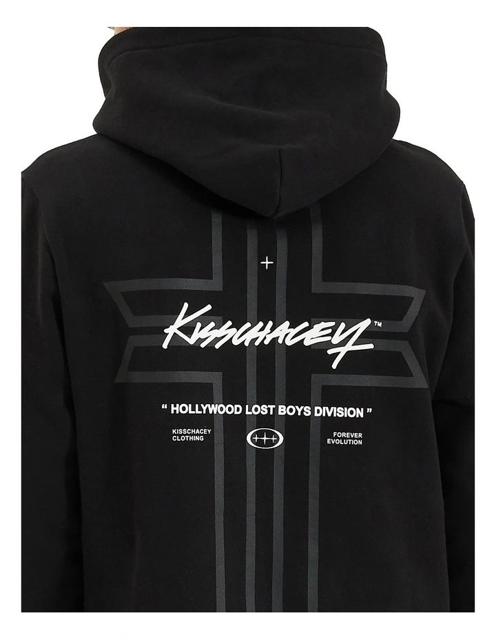 Zenth Heavy Hooded Dual Curved Sweater in Black image 4