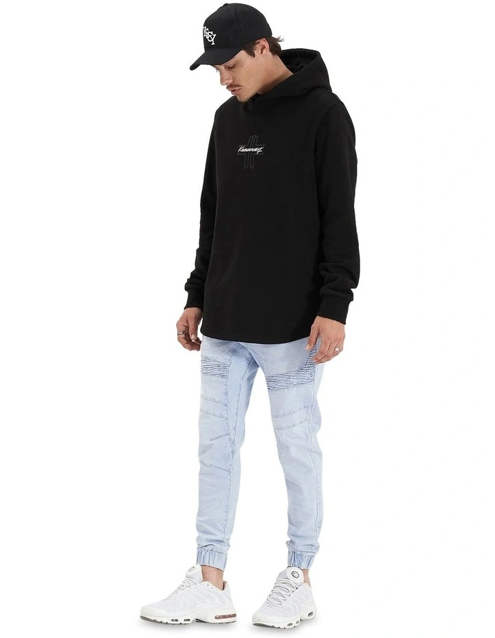 Zenth Heavy Hooded Dual Curved Sweater in Black image 5