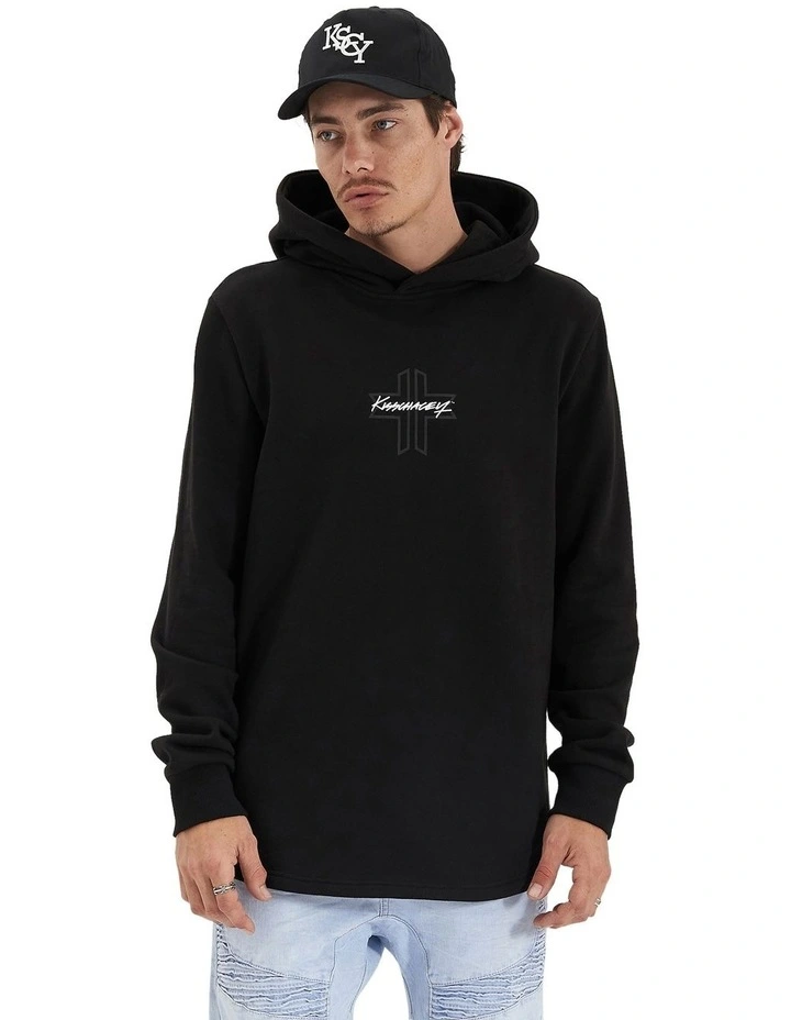 Zenth Heavy Hooded Dual Curved Sweater in Black image 6