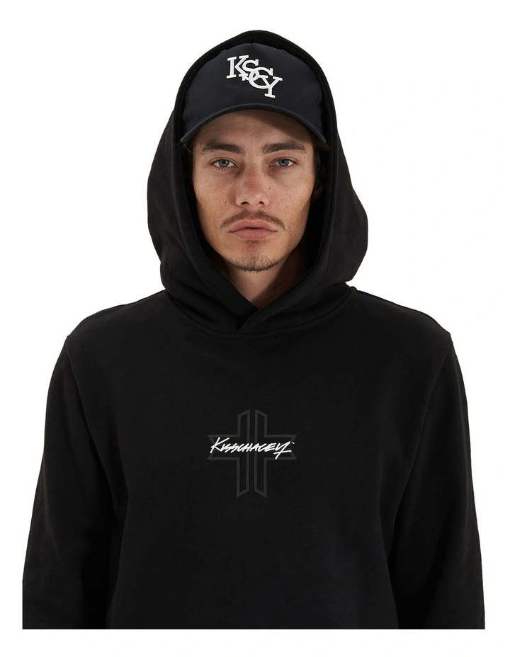 Zenth Heavy Hooded Dual Curved Sweater in Black image 7