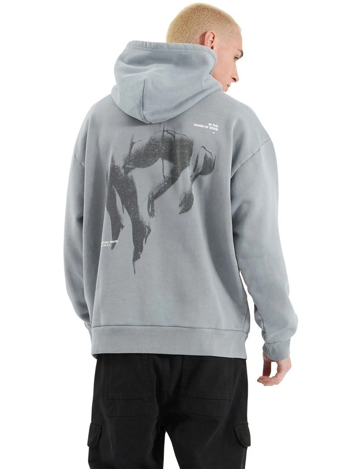 Faded Heavy Relaxed Hooded Sweater in Pigment Ultimate Grey image 2
