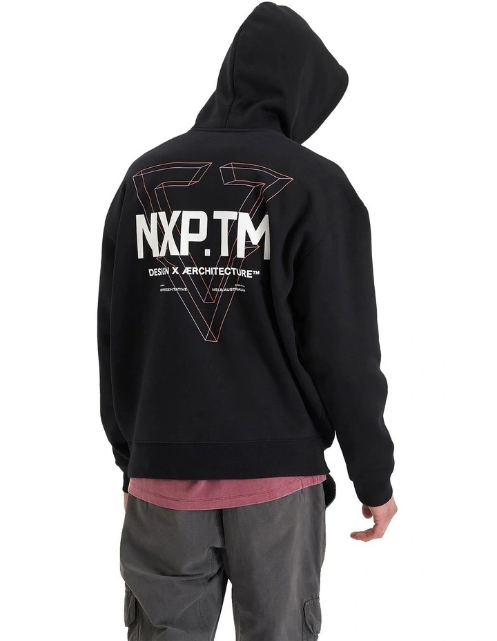 The Shard Heavy Box Fit Hooded Sweater in Jet Black image 1