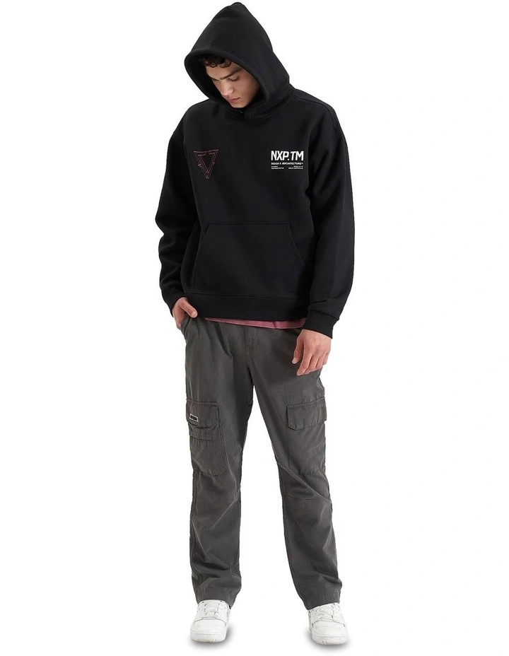 The Shard Heavy Box Fit Hooded Sweater in Jet Black image 5