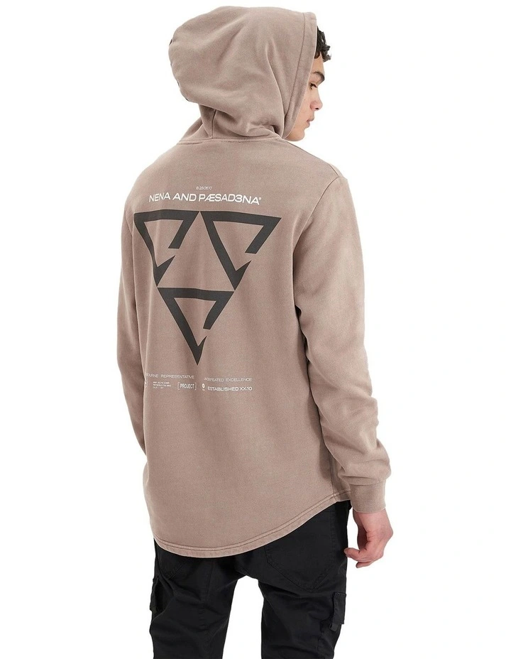 Void Hooded Dual Curved Sweater in Pigment Bark image 1