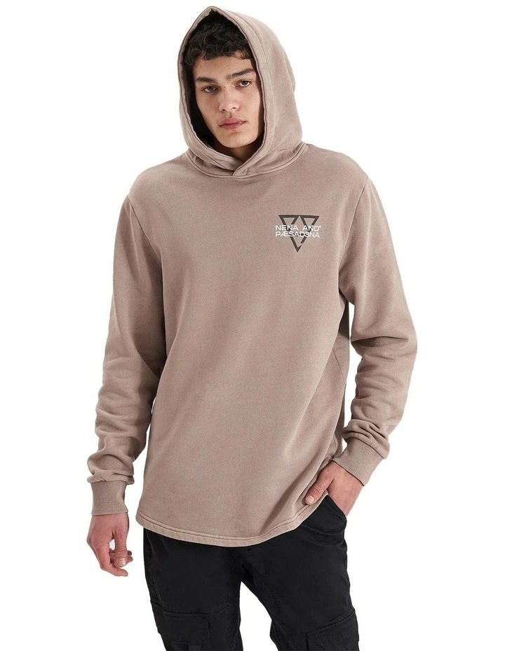 Void Hooded Dual Curved Sweater in Pigment Bark image 2