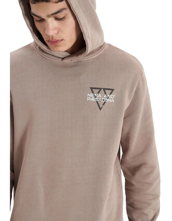 Void Hooded Dual Curved Sweater in Pigment Bark image 3