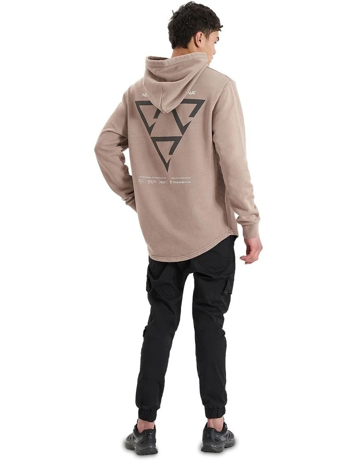 Void Hooded Dual Curved Sweater in Pigment Bark image 4