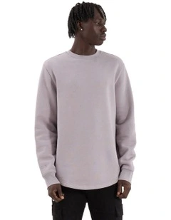 Miles Dual Curved Sweater in Grey