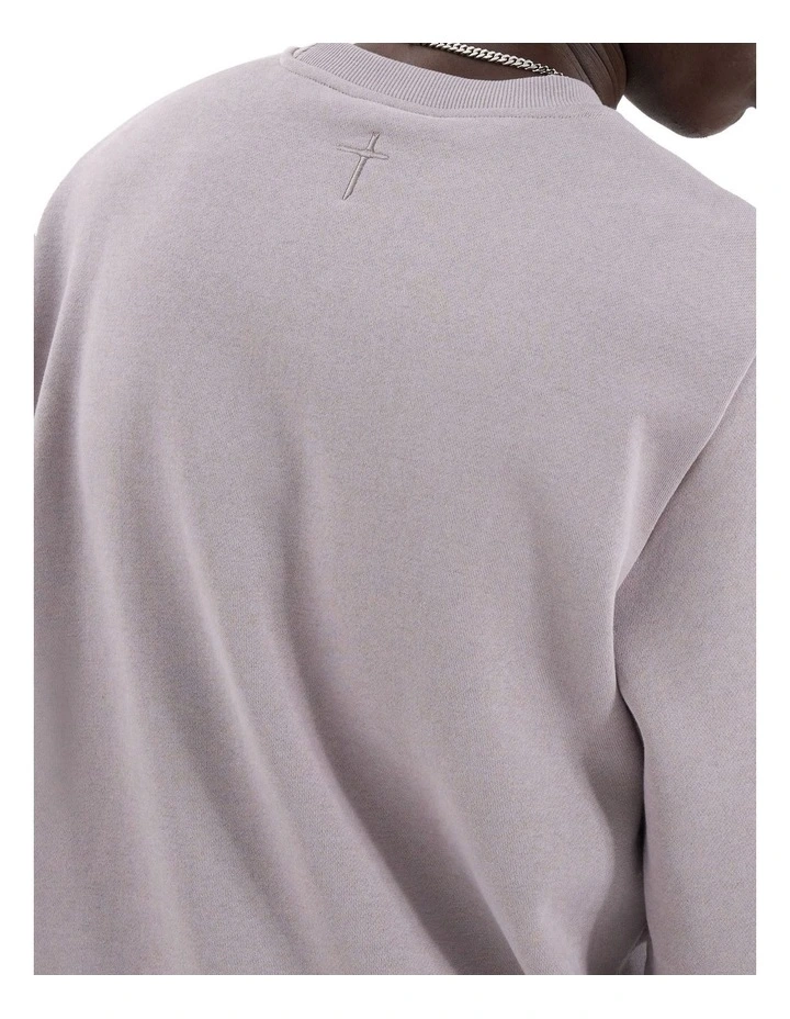 Miles Dual Curved Sweater in Grey image 5