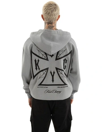 Nocturne Relaxed Zip Hoodie in Grey