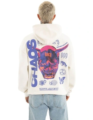 Mask Oversized Hoodie in Beige