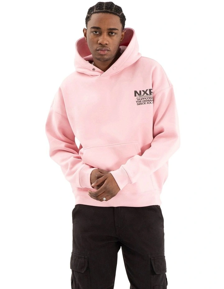 Demand Box Fit Hoodie in Orchid Pink image 3