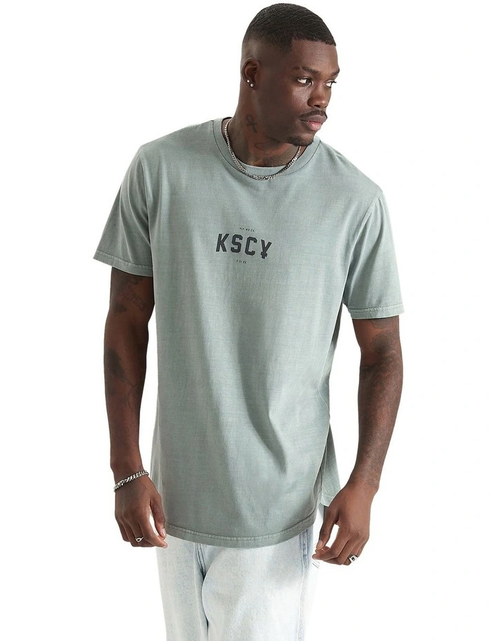 Empire Dual Curved Tee in Pigment Slate Grey image 3