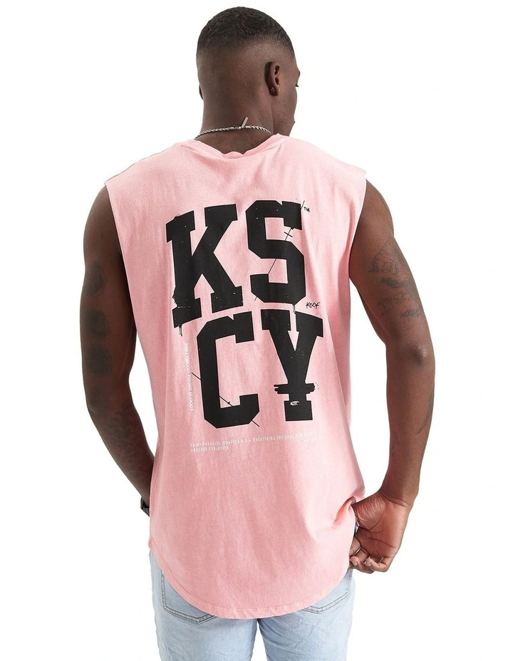Supreme Dual Curved Muscle Tee in Pigment Pink Icing image 1