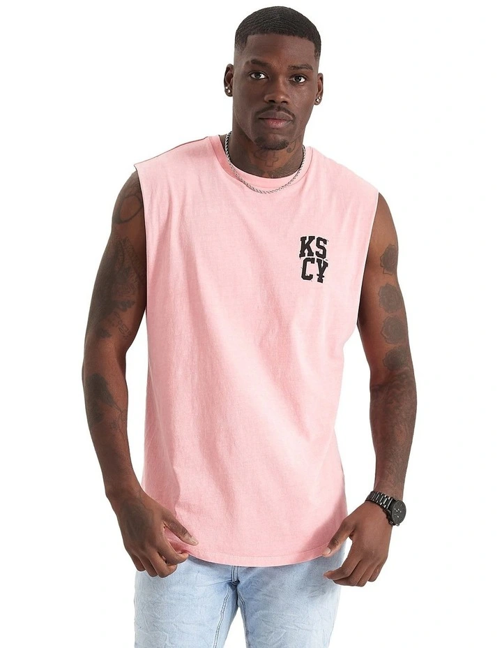 Supreme Dual Curved Muscle Tee in Pigment Pink Icing image 2
