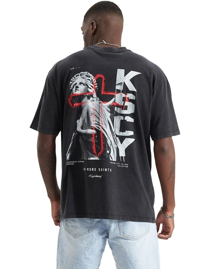 Hellbound Box Fit Tee in Mineral Black image 1