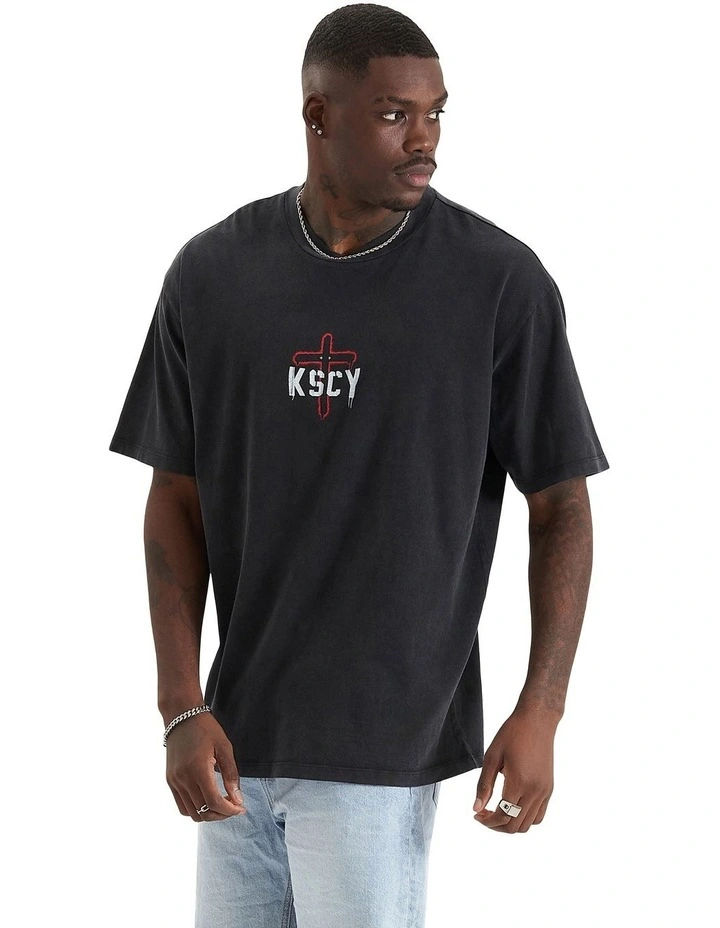 Hellbound Box Fit Tee in Mineral Black image 2