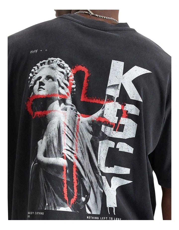 Hellbound Box Fit Tee in Mineral Black image 4
