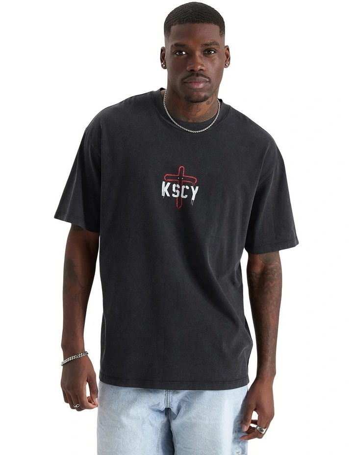Hellbound Box Fit Tee in Mineral Black image 5