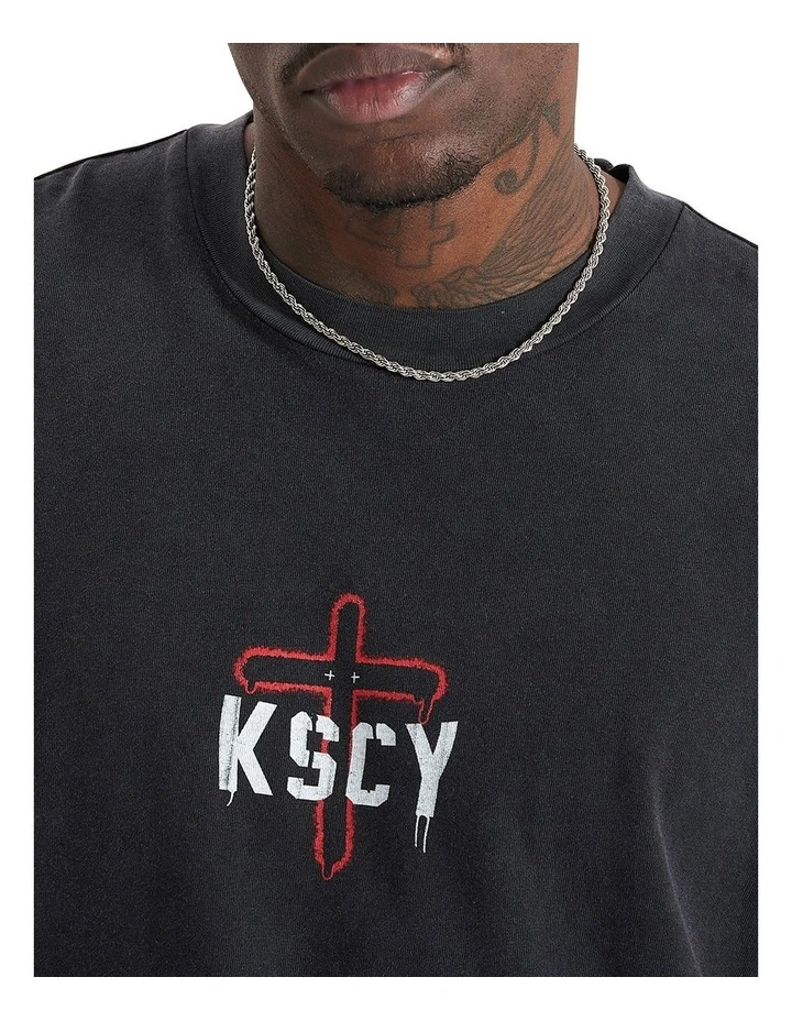 Hellbound Box Fit Tee in Mineral Black image 6