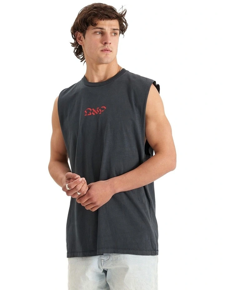 Riot Relaxed Muscle Tee in Pigment Black image 5