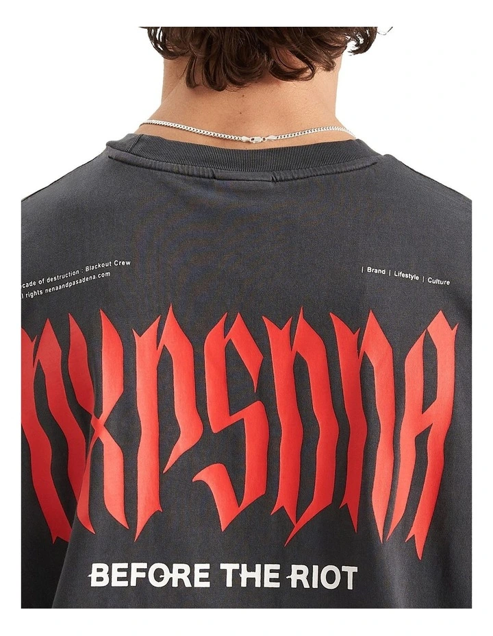 Riot Relaxed Muscle Tee in Pigment Black image 6