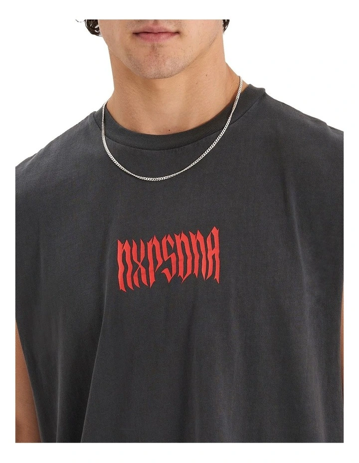 Riot Relaxed Muscle Tee in Pigment Black image 7