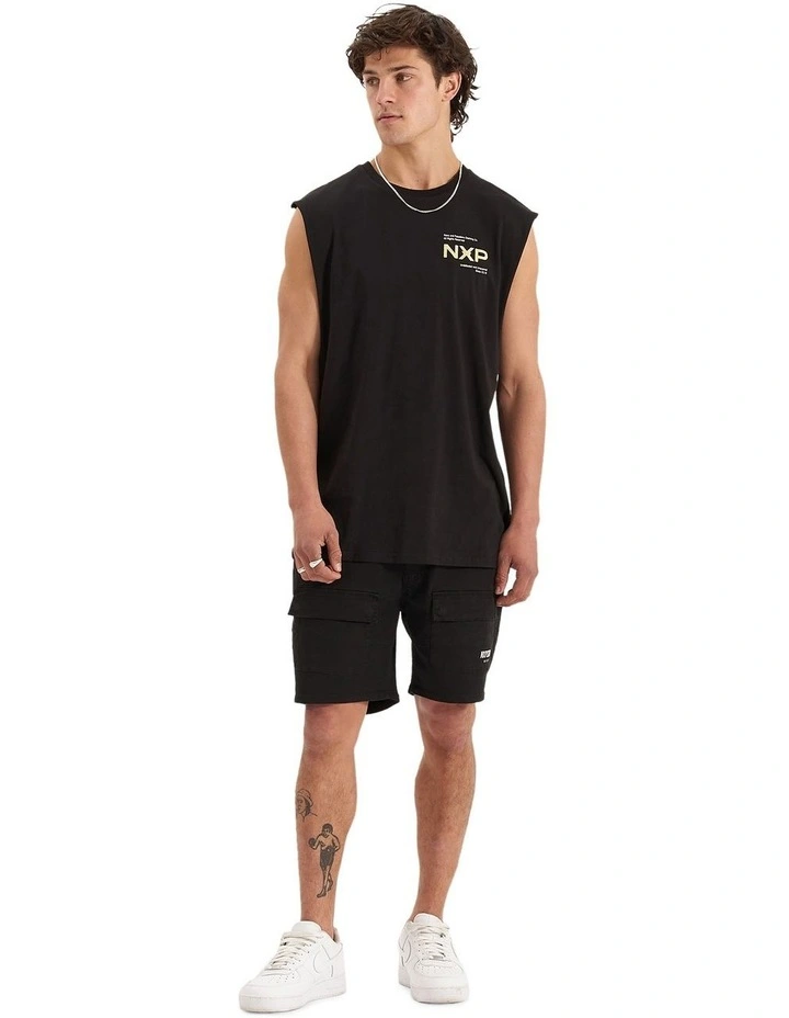 Beamer Scoop Back Muscle Tee in Jet Black image 3