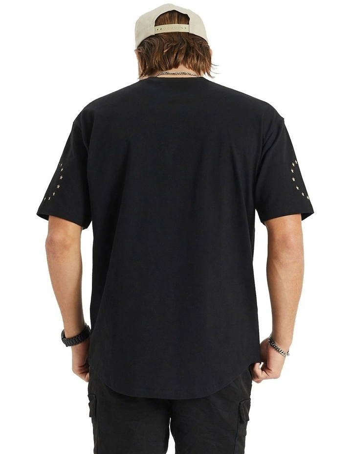 Lafayette Heavy Box Fit Scoop Tee in Black image 2