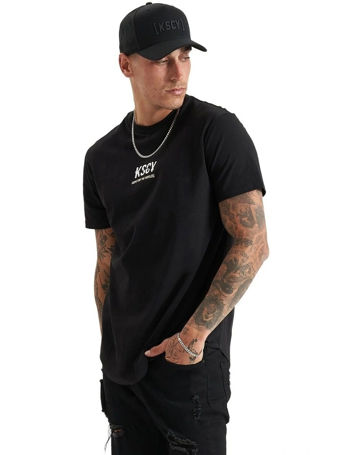 Goshen Dual Curved Tee in Jet Black image 3