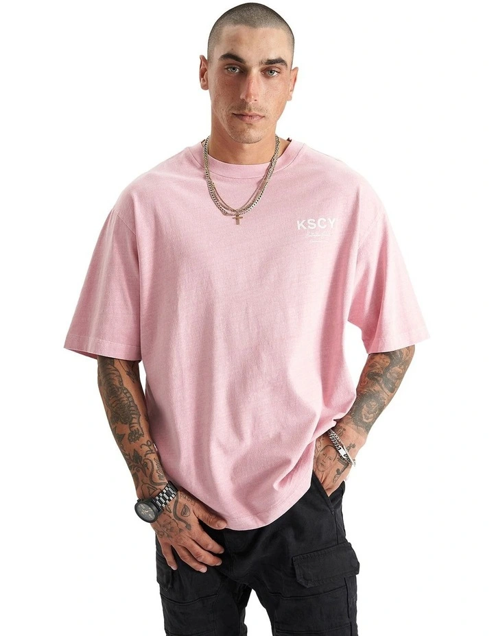 Hungtington Heavy Oversized Tee in Pigment Salmon image 1