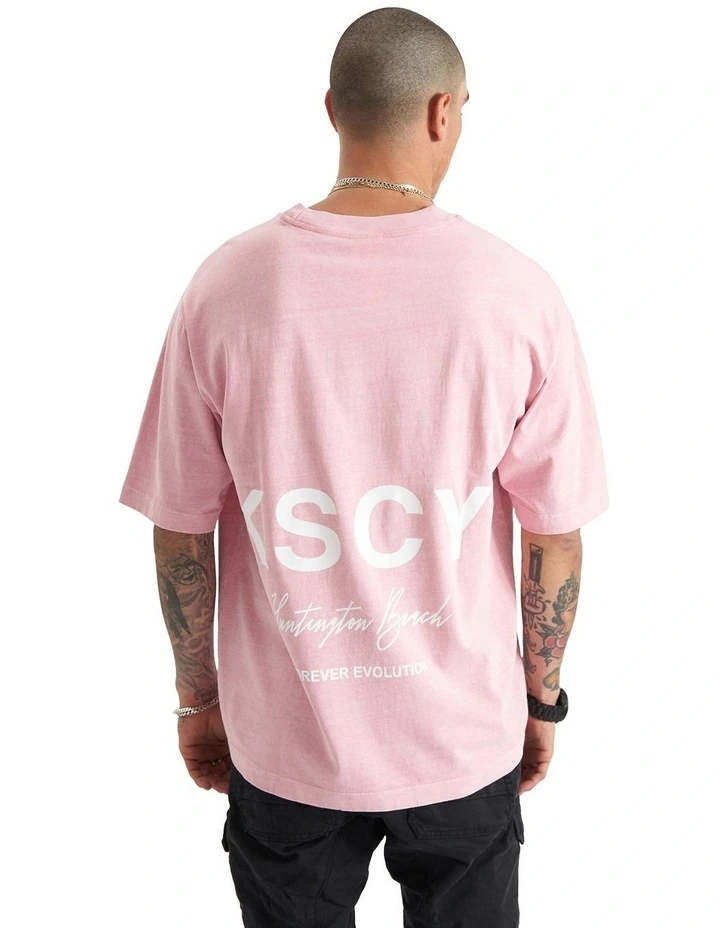 Hungtington Heavy Oversized Tee in Pigment Salmon image 2