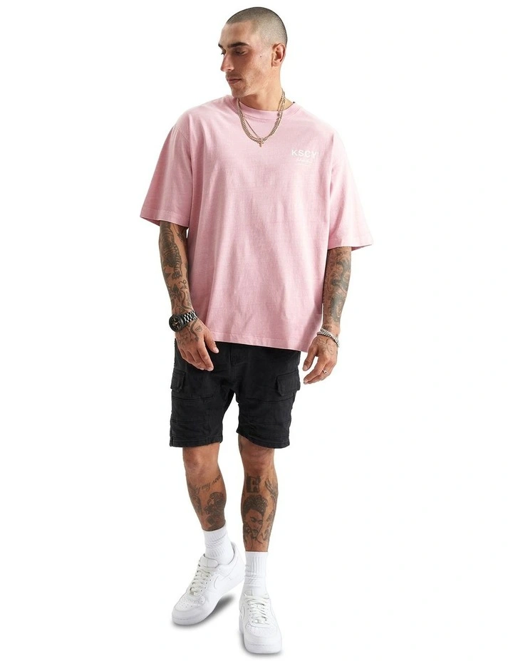 Hungtington Heavy Oversized Tee in Pigment Salmon image 5