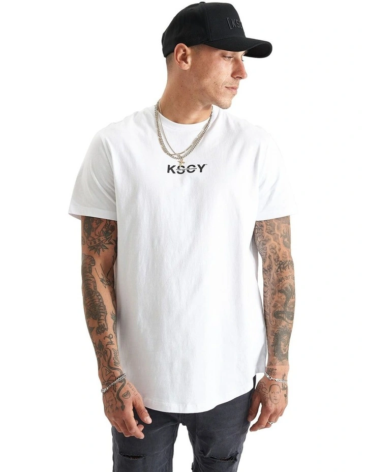 Tustin Dual Curved Tee in White image 2