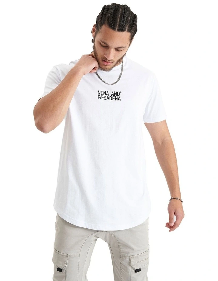 Nena & Pasadena Blockade Dual Curved Tee in Optical White | MYER