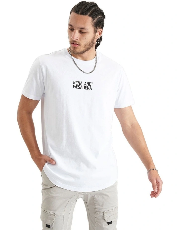 Nena & Pasadena Blockade Dual Curved Tee in Optical White | MYER